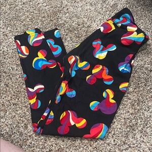 LuLaRoe Leggings with Multicolor Mickey Mouse
